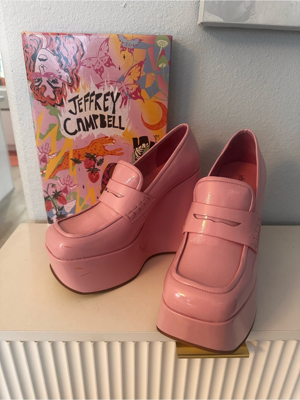Jeffrey Campbell Bubblegum Pink Platform Loafers